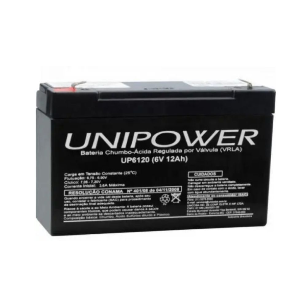 BATERIA 6V 12A SELADA UP6120 UNIPOWER