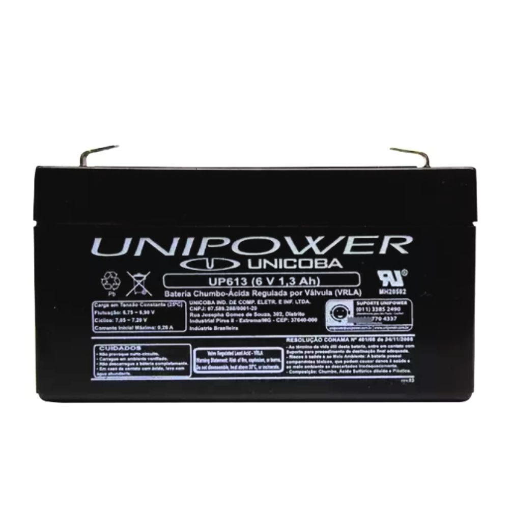 BATERIA 6V 1,3A SELADA UP613 UNIPOWER