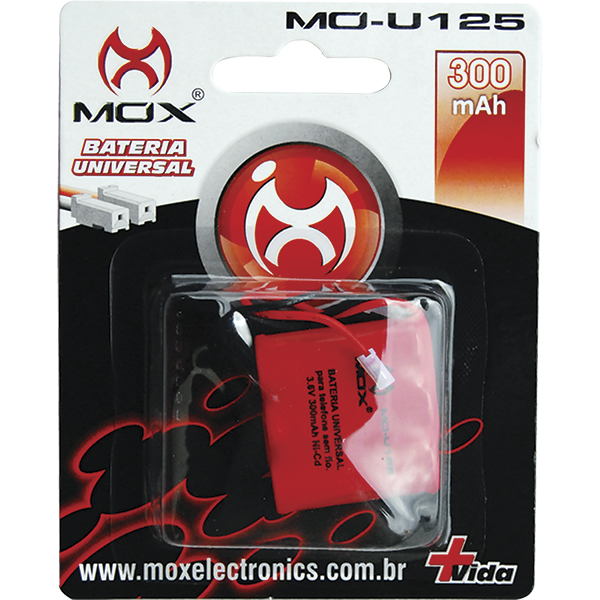 BATERIA 3,6V 300MAH TEL S/FIO UNIVERSAL 3XAAA METADE MO-U125 MOX