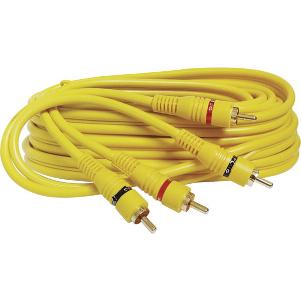 CABO 2 + 2RCA 5M EMBORRACHADO AMARELO C/TERRA LOUD