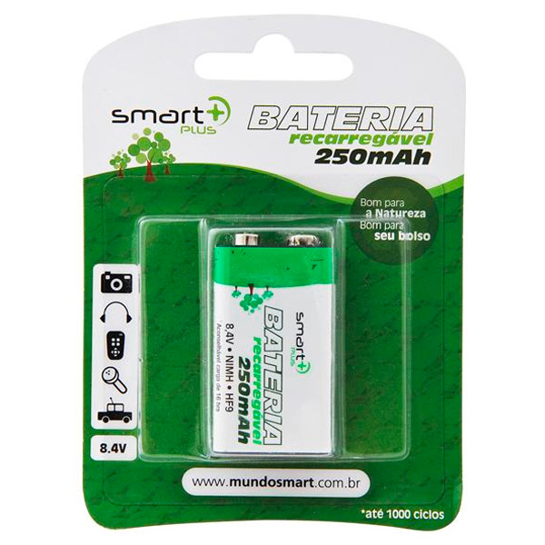 BATERIA 9V RECAR NIMH 250 MAH PSR-013C1 SMART PLUS