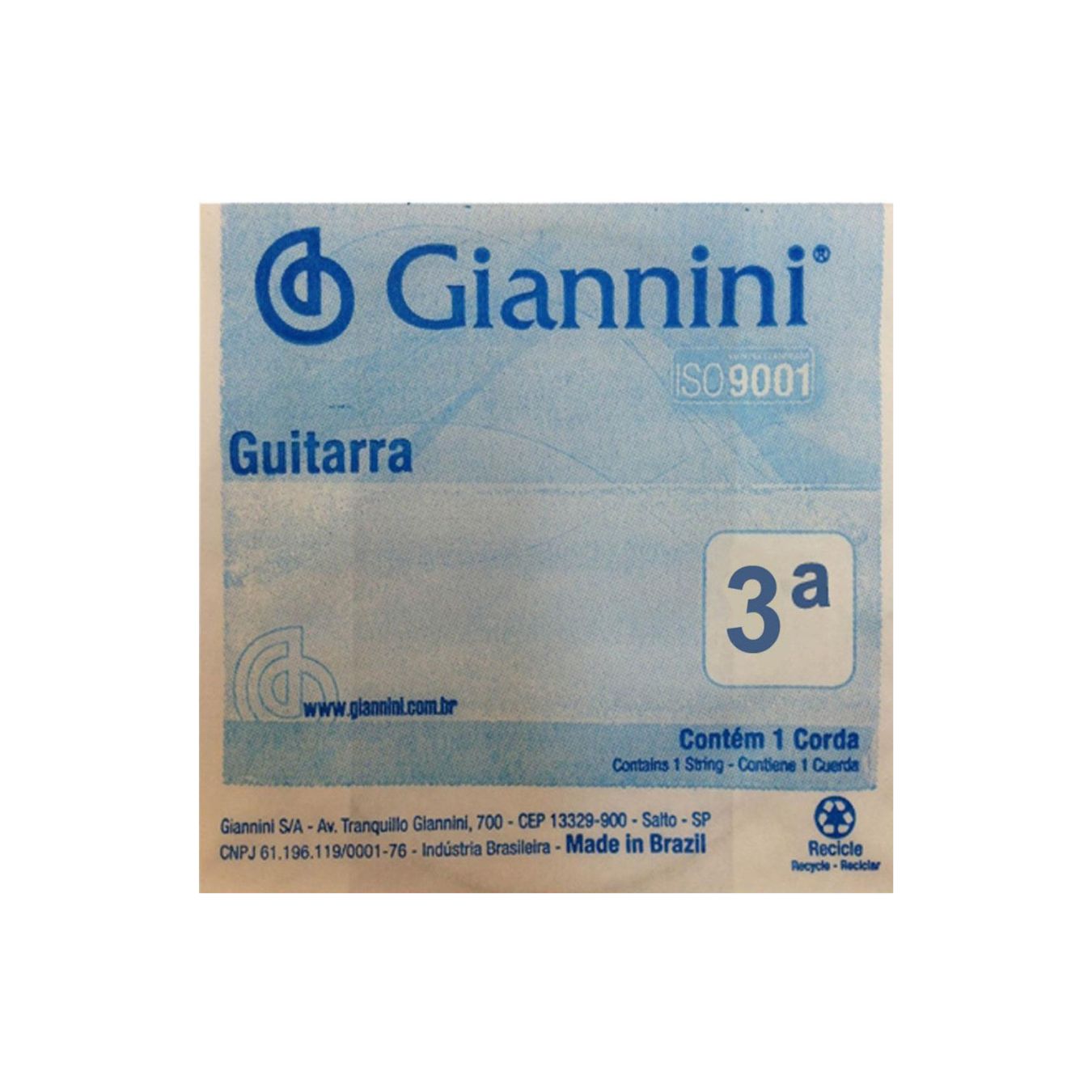 CORDA GUITARRA SUPER LIGHT GEEGST9.3 C/3 GIANNINI