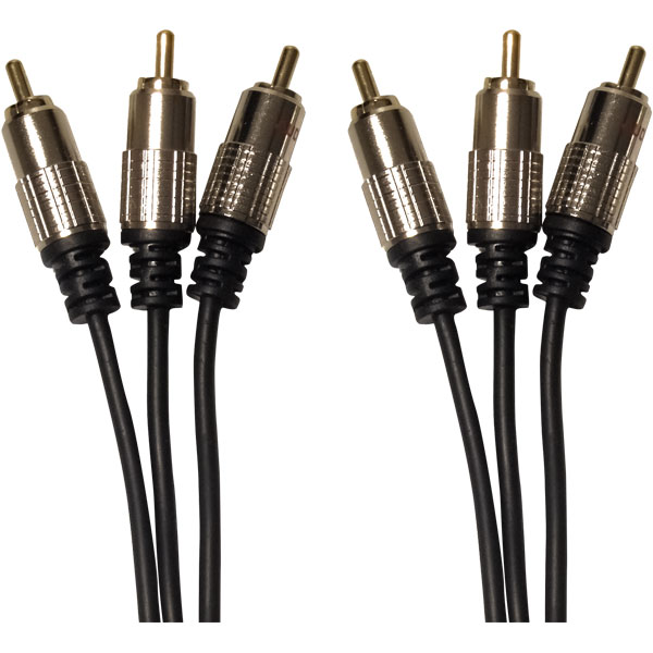 CABO 3 + 3RCA 1,8M METAL PROFISSIONAL PRETO BLISTADO LOUD