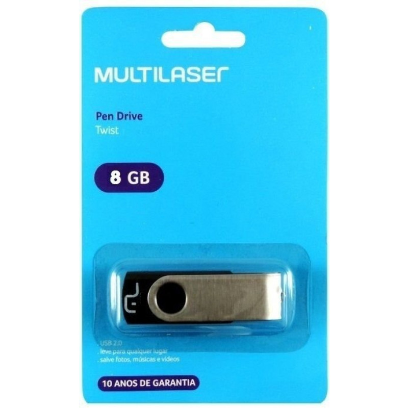 PEN DRIVE 8GB PD587  PRETO  MULTILASER