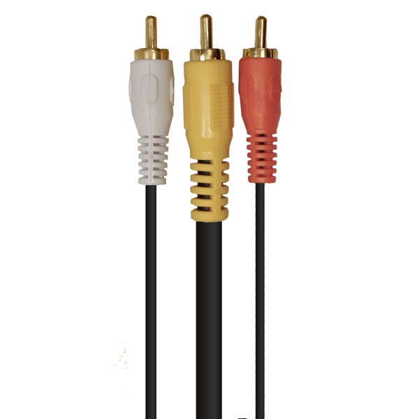 CABO 3 + 3RCA 1,80M GOLD C/1 COAXIAL CENTRAL RCA FECHADO LOUD