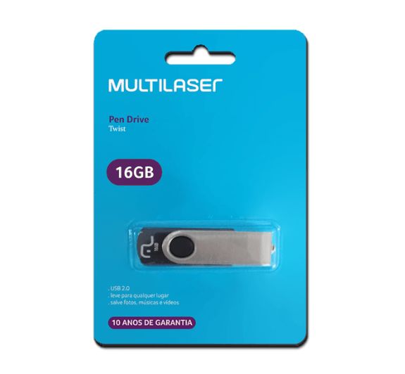 PEN DRIVE 16GB PD588 PRETO MULTILASER