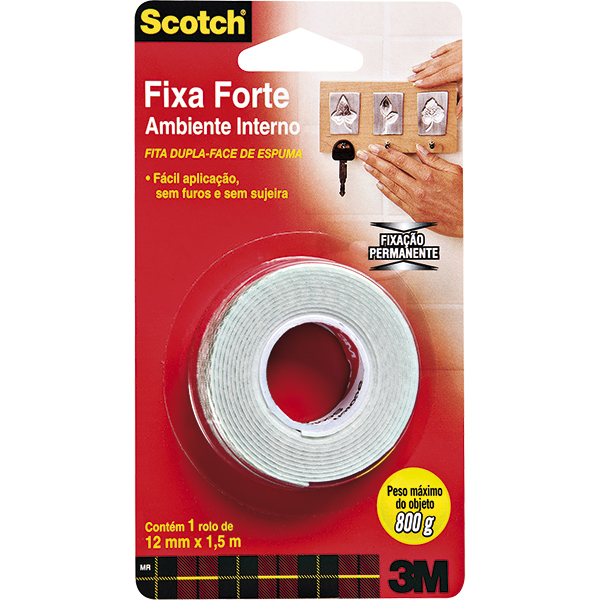 FITA DUPLA FACE DE ESPUMA FIXA FORTE 12MMX1,5M 3M