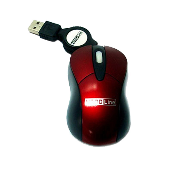 MINI MOUSE OPTZL-1087 USB VERMELHO/PRETO RETRATIL HARDLINE