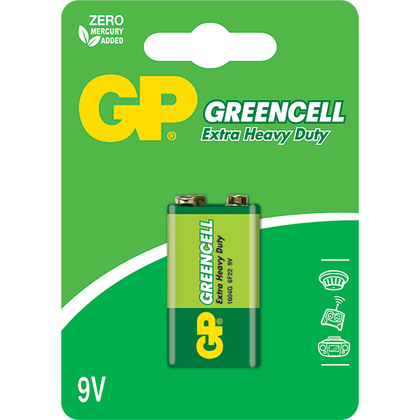 BATERIA 9V GREENCELL ZINCO/CARBONO 1604G C1 GP