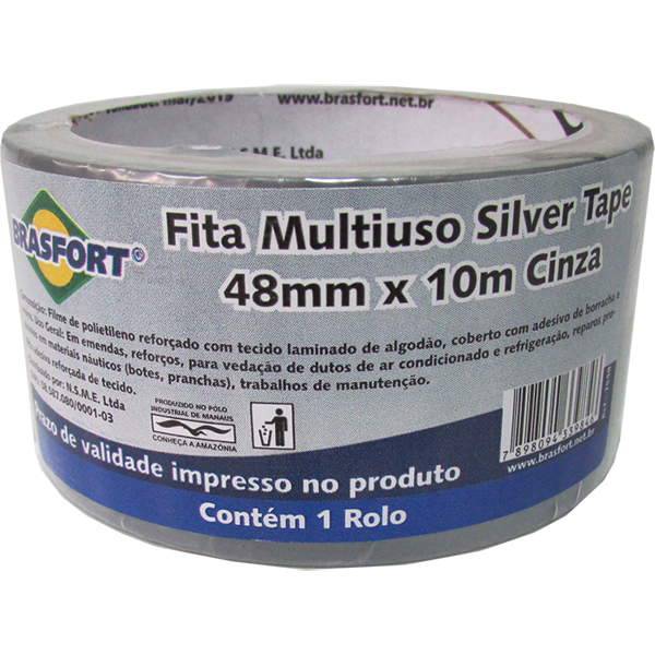 FITA MULTIUSO SILVER TAPE 48MM 10M BRASFORT