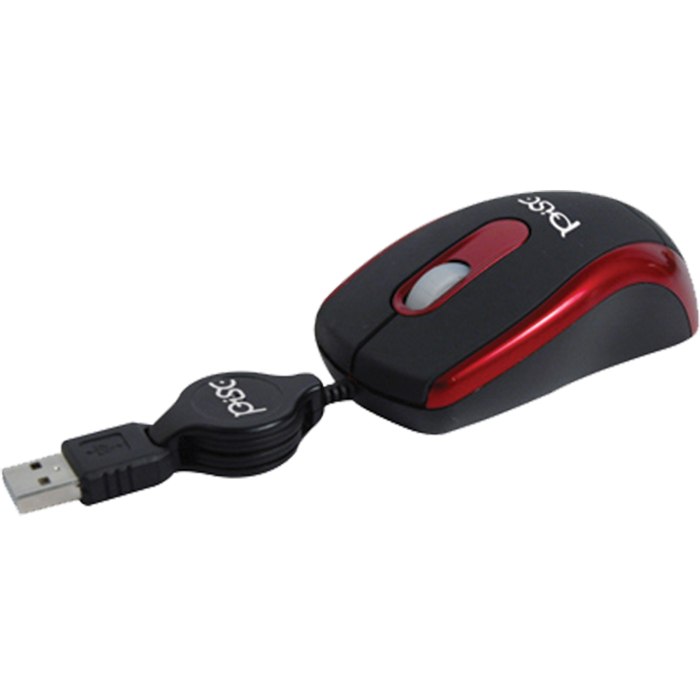 MOUSE OPTICO RETRATIL 1809 USB VERMELHO PISC