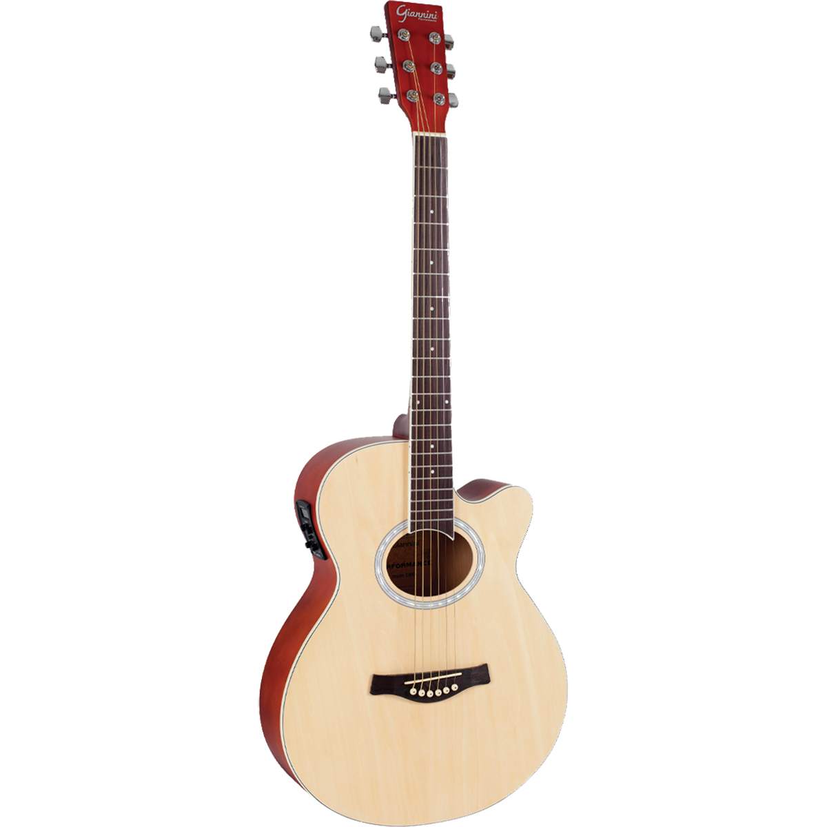 VIOLAO ELETRICO ACO MINI JUMBO GSF-1D C/ CUTAWAY NATURAL GIANNINI