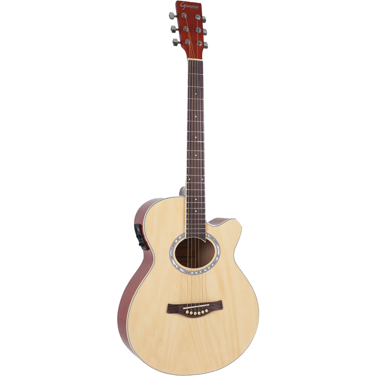 VIOLAO ELETRICO ACO MINI JUMBO GSF-1D C/ CUTAWAY NATURAL FOSCO GIANNINI