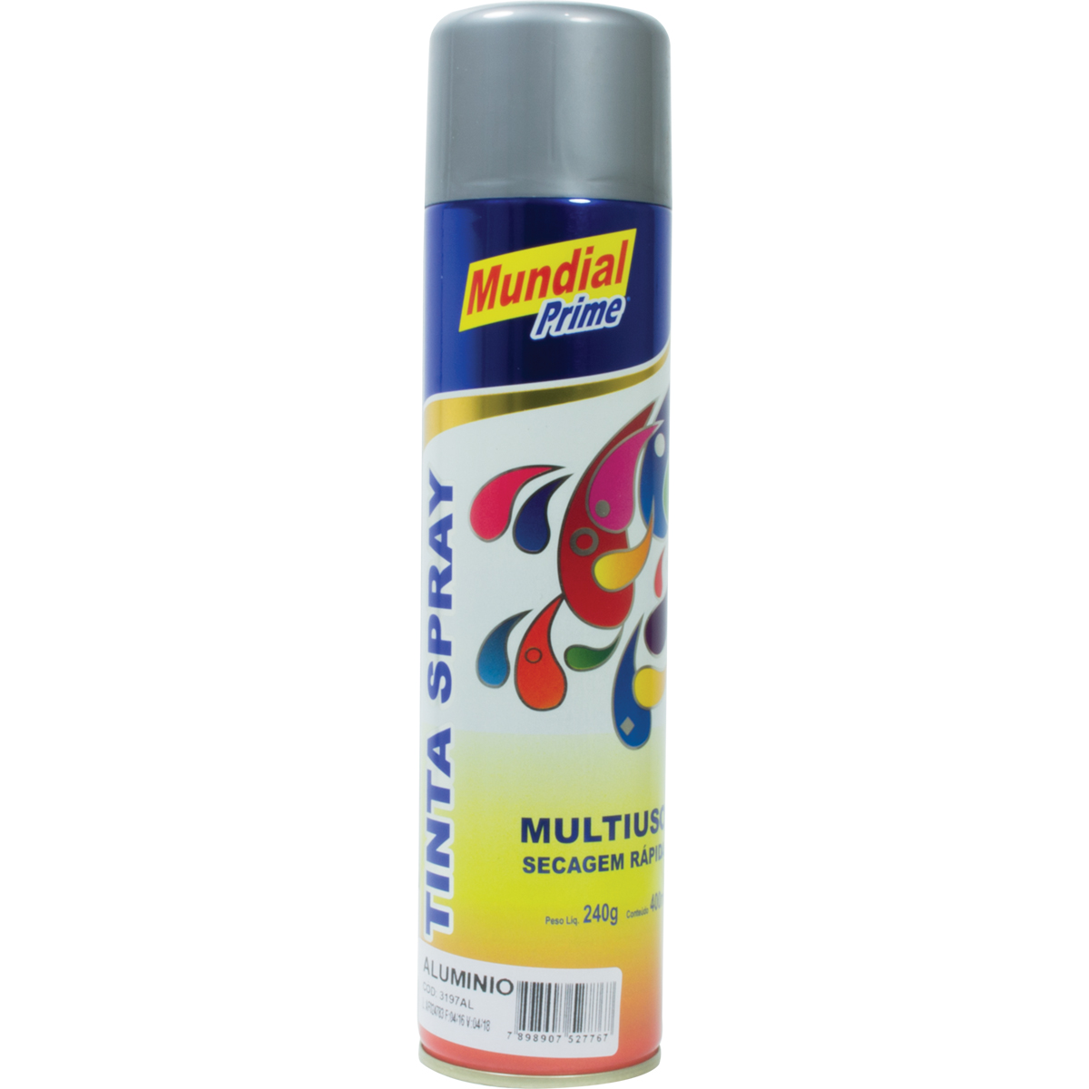 TINTA SPRAY METALICA ALUMINIO 400ML MUNDIAL PRIME