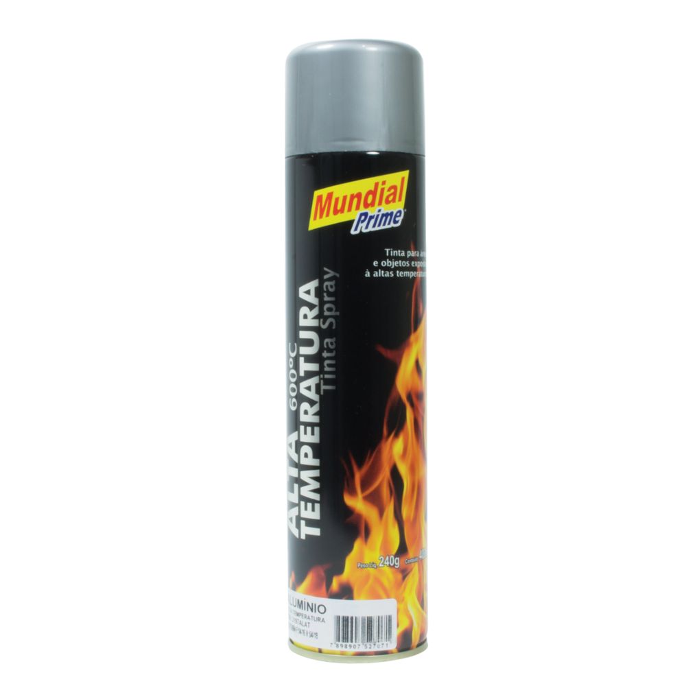 TINTA SPRAY P/ ALTA TEMPERATURA ALUMINIO 400ML MUNDIAL PRIME