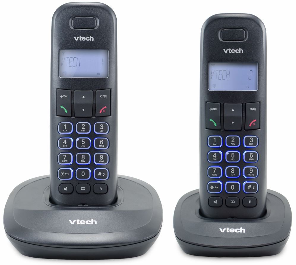 TELEFONE DIGITAL S/FIO + 1 RAMAL VT650MRD2 PRETO VTECH