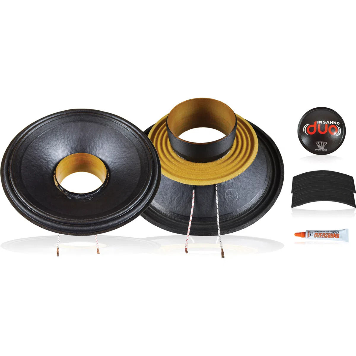 KIT P/ REPARO SUB WOOFER 12 POL. DE 12.000WRMS 4OHMS - 12 INSANNO OVERSOUND