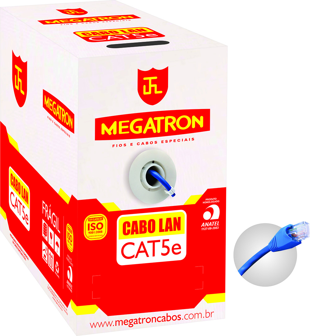 CABO LAN 4 PARES COBRE CAT 5E 305M (AZUL ) MEGATRON