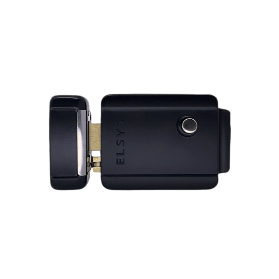 FECHADURA ELETRICA C/ FURACAO PADRAO C/ BOTAO ESF-E2000FPBT PRETO ELSYS