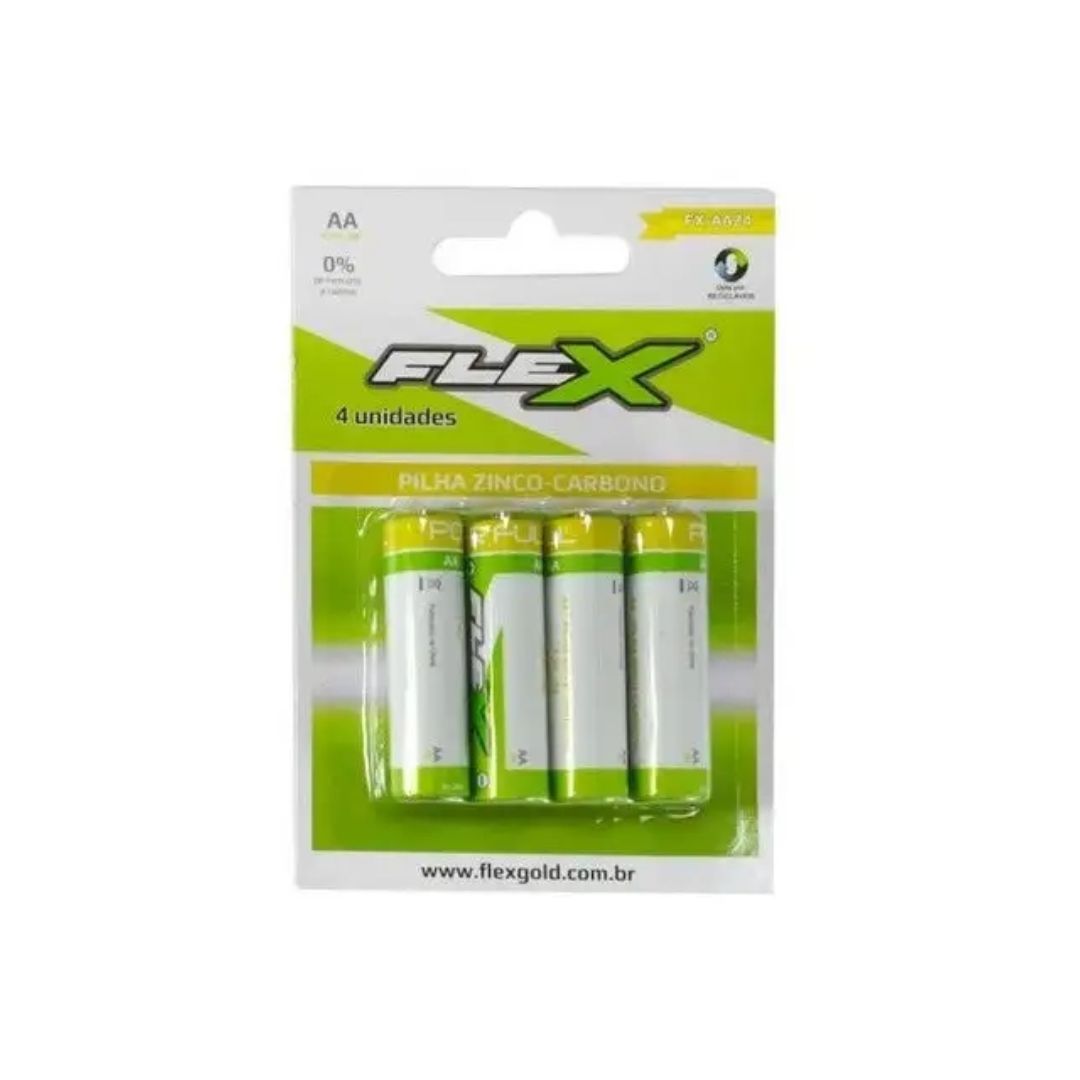 PILHA AA ZINCO CARBONO BLISTER C/4 FX-AAZ4 FLEX