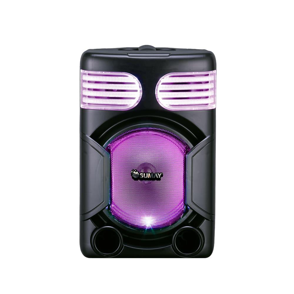 CAIXA DE SOM AMPLIFICADA GEDI LIGHT AF 8 150W C/ MICROFONE E CONTROLE BLUETOOTH/FM/USB /SD SUMAY