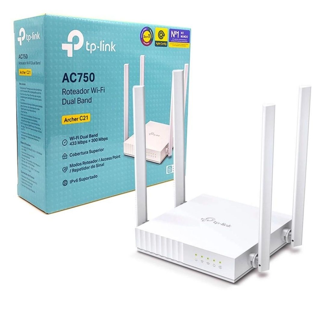 ROTEADOR WIRELESS AC750 ARCHER C21 DUAL BAND 2,4/5GHZ 4 ANT TP-LINK