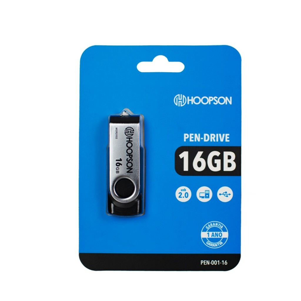 PEN DRIVE 16GB PEN00116 PRETO HOOPSON