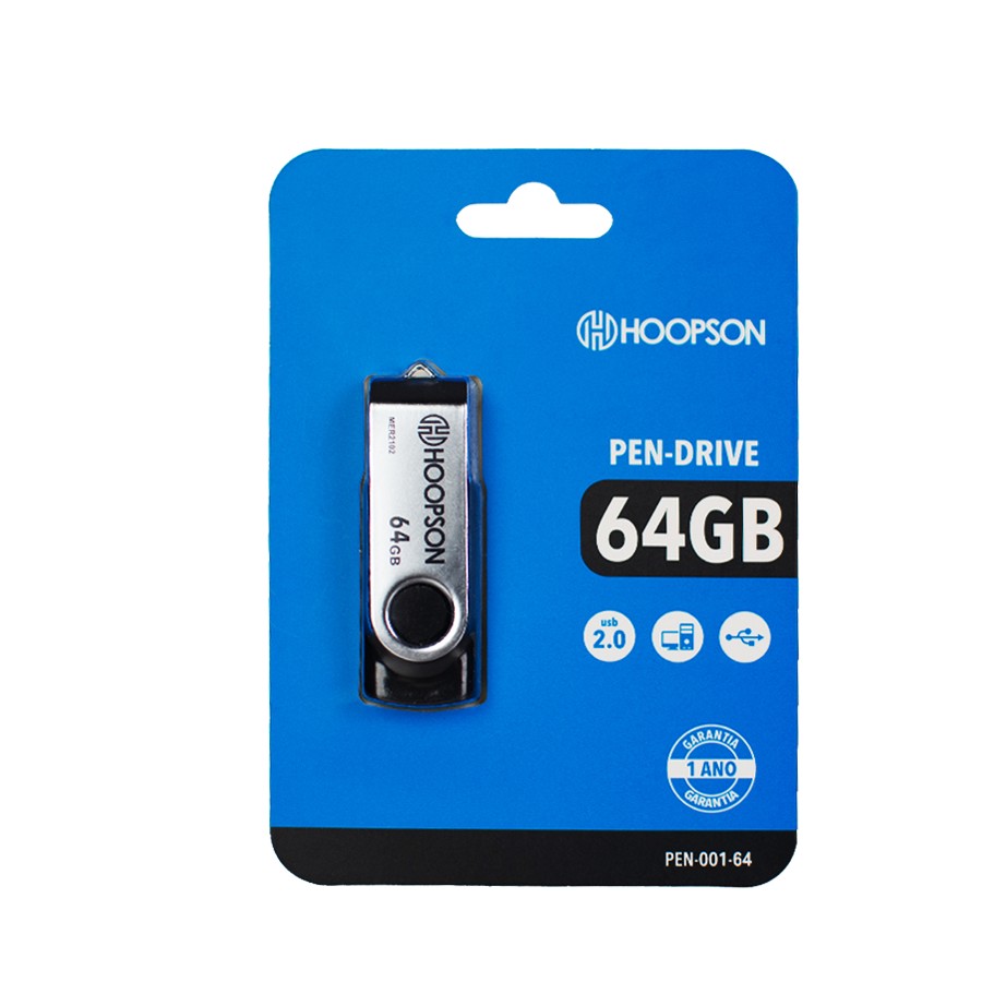 PEN DRIVE 64GB PEN00164 PRETO HOOPSON