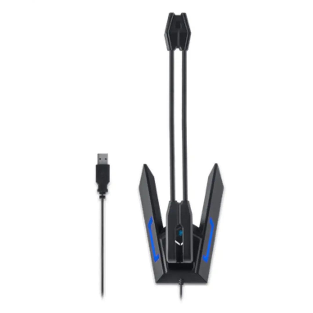 MICROFONE GAMER COM LED WARRIOR OLIER PRETO USB PH255 MULTILASER