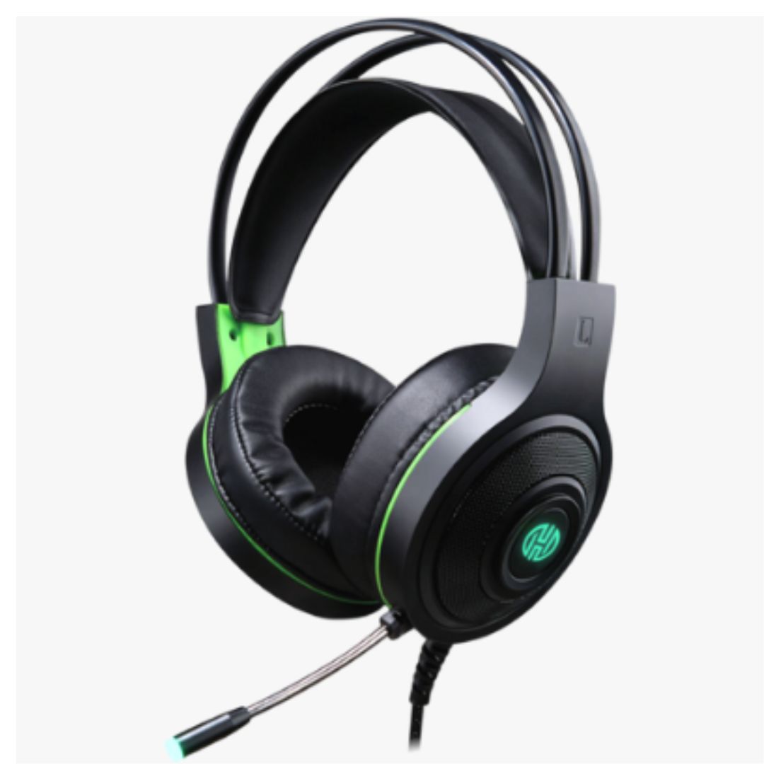 FONE DE OUVIDO HEADSET GAMER USB C/ MICROFONE F-101 PRETO/VERDE HOOPSON