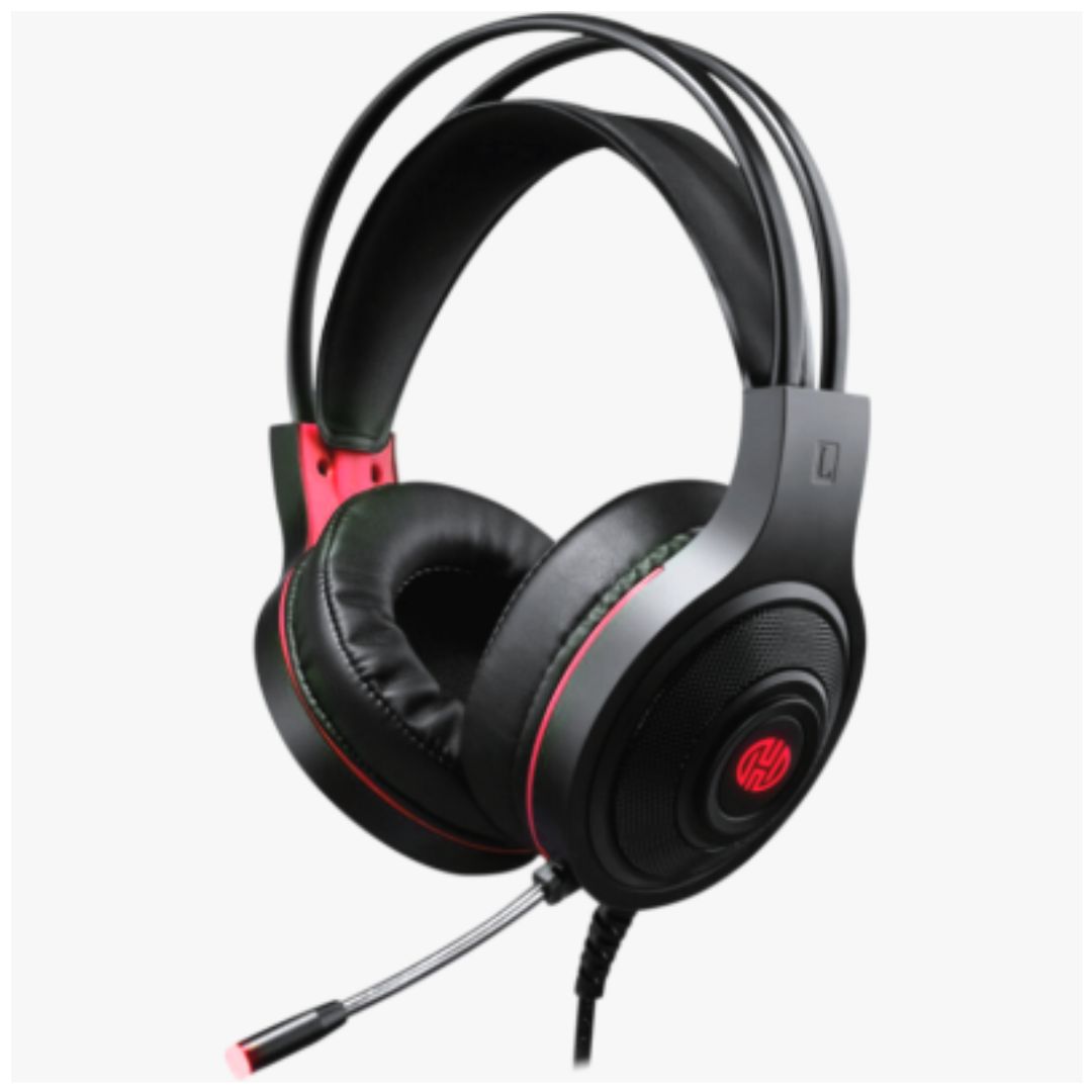 FONE DE OUVIDO HEADSET GAMER USB C/ MICROFONE F-101 PRETO/VERMELHO HOOPSON