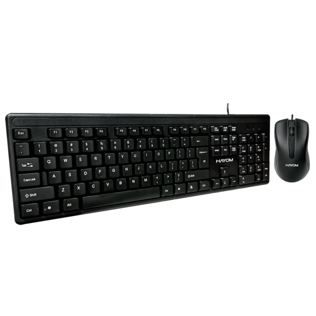 KIT TECLADO E MOUSE OFFICE COM FIO 1000DPI TC3208 PRETO HAYOM