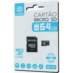 CARTAO DE MEMORIA MICRO SD 64GB CLASSE 10 - HOOPSON