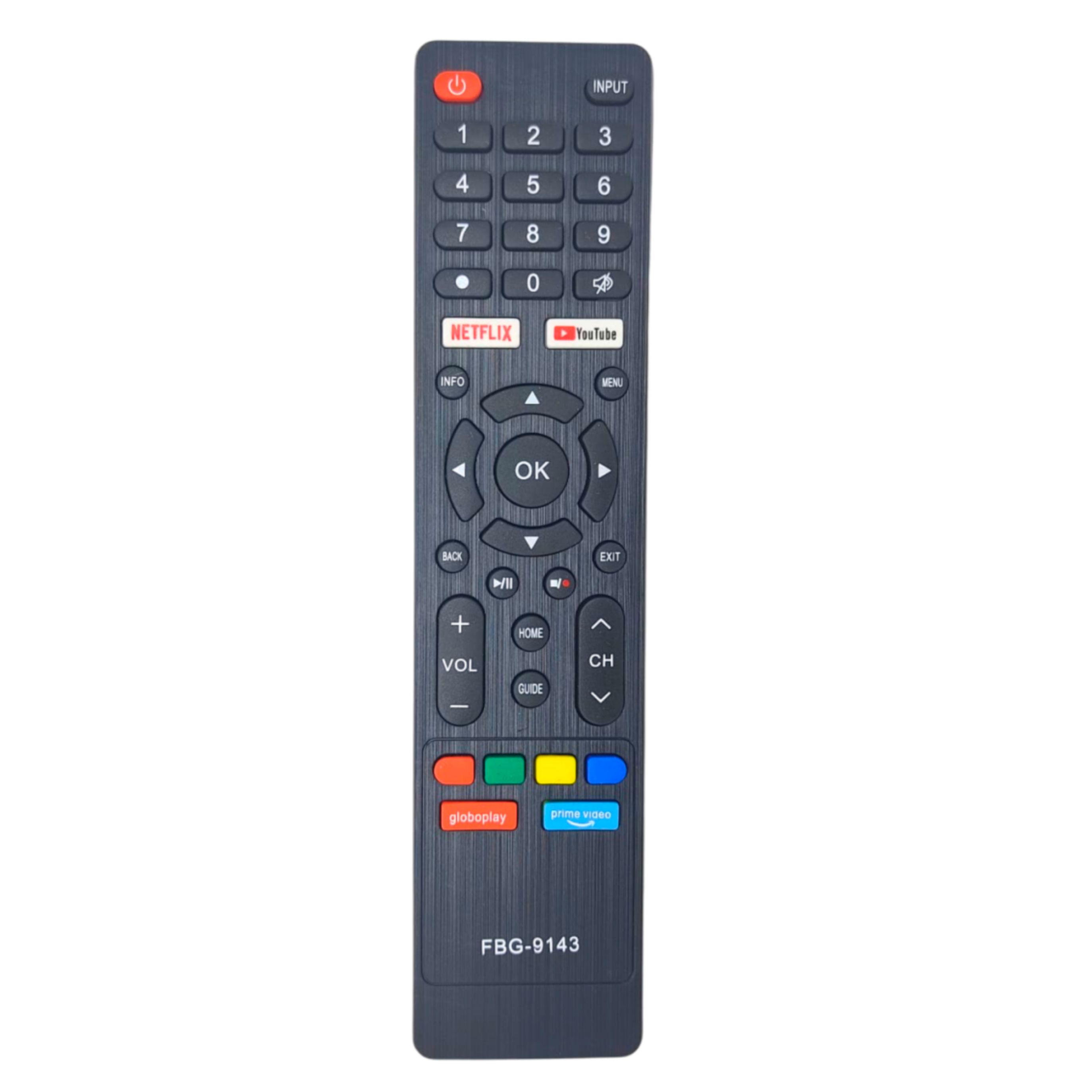 CONTROLE TV SMART MULTILASER C/NETFLIX AMAZON GLOBOPLAY YOUTUBE 9143 IMPORTADO