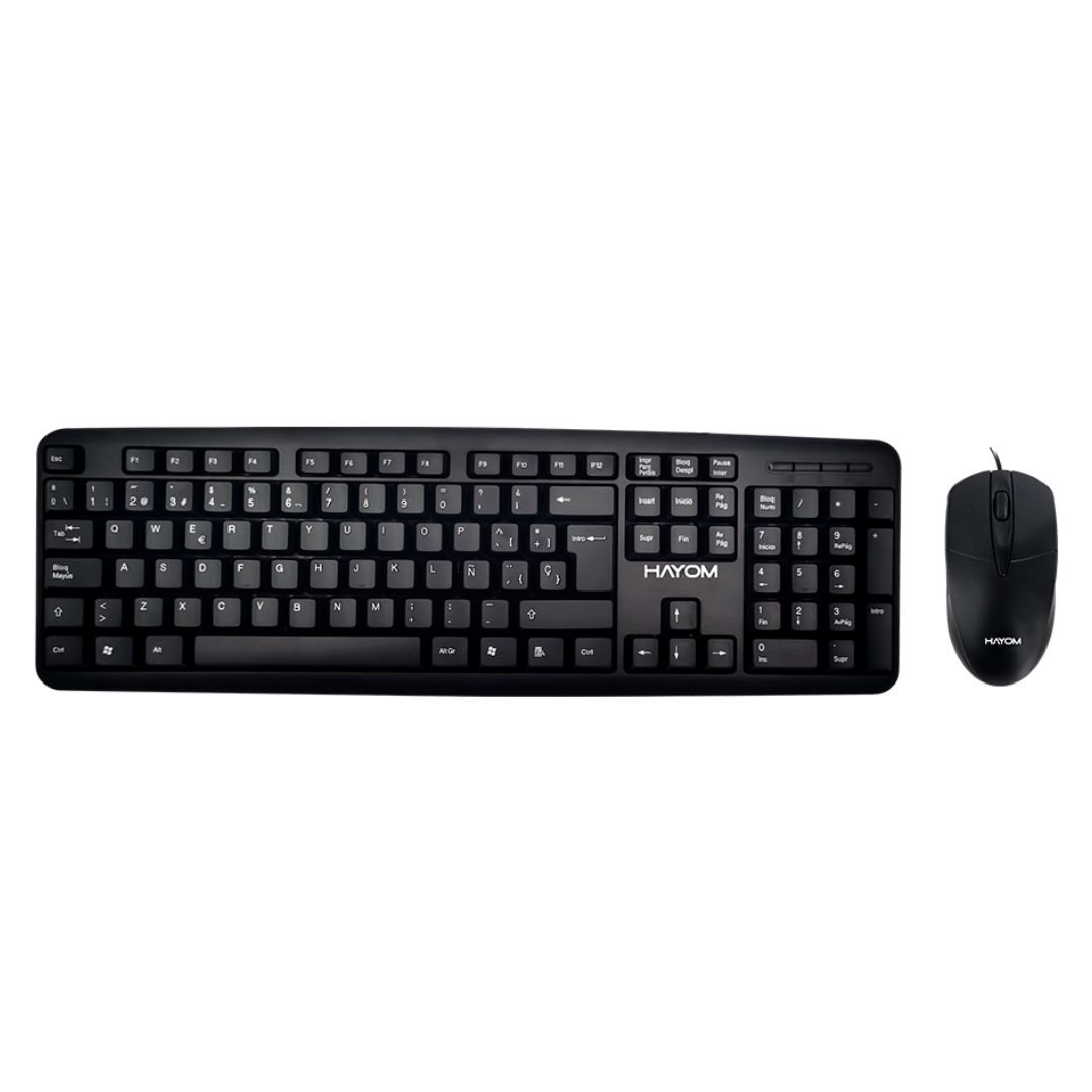 KIT TECLADO E MOUSE OFFICE COM FIO 1000DPI TC3215 PRETO HAYOM