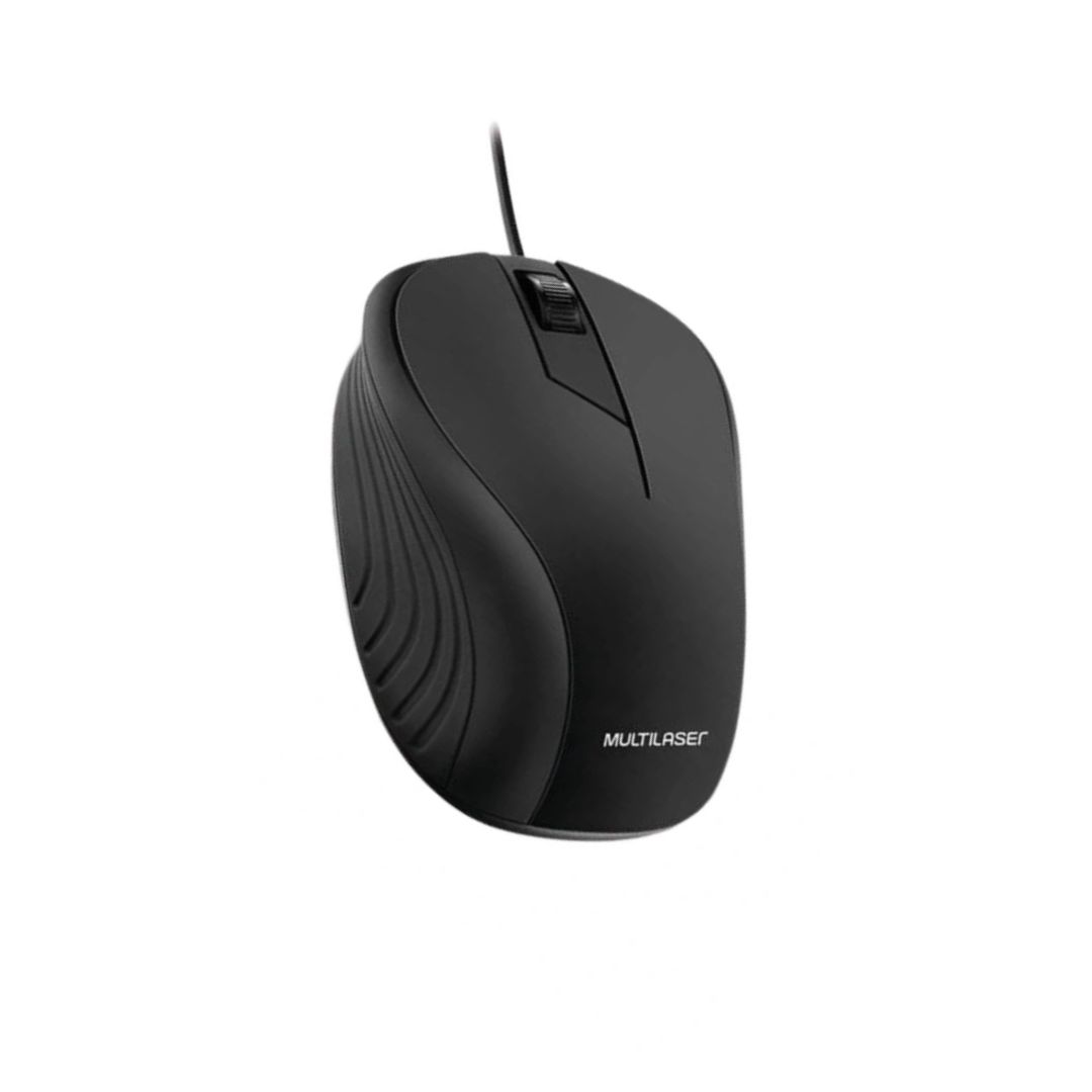 MOUSE COM FIO EMBORRACHADO USB MO222 PRETO MULTILASER