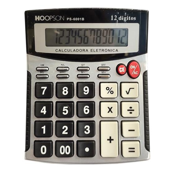 CALCULADORA DE MESA PS-6001B 12 DIG. HOOPSON