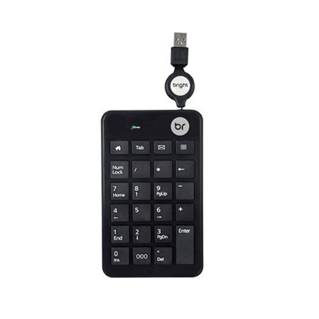 TECLADO USB NUMERICO RETRATIL 0134 PRETO BRIGHT