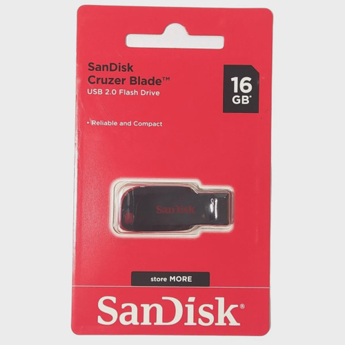 PEN DRIVE 16GB CRUZER BLADE PRETO SANDISK