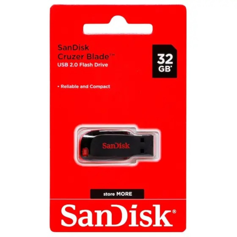 PEN DRIVE 32GB CRUZER BLADE PRETO SANDISK