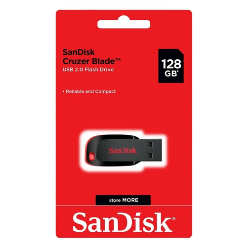 PEN DRIVE 128GB CRUZER BLADE PRETO SANDISK