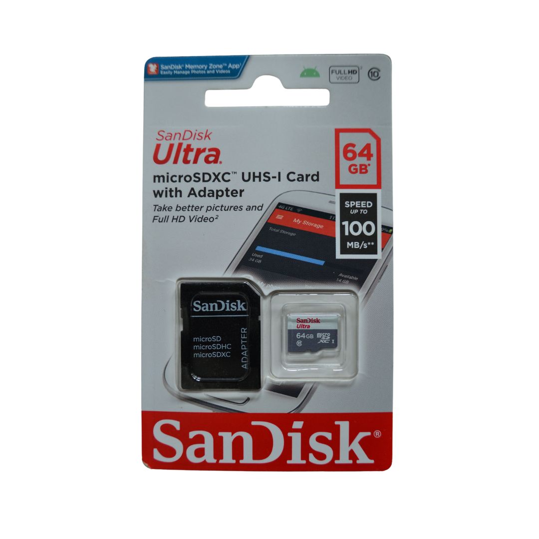 CARTAO DE MEMORIA ULTRA 64GB MICRO SD PRETO SANDISK