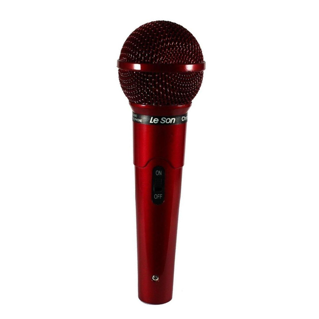 MICROFONE C/FIO MC-200 VERMELHO LESON