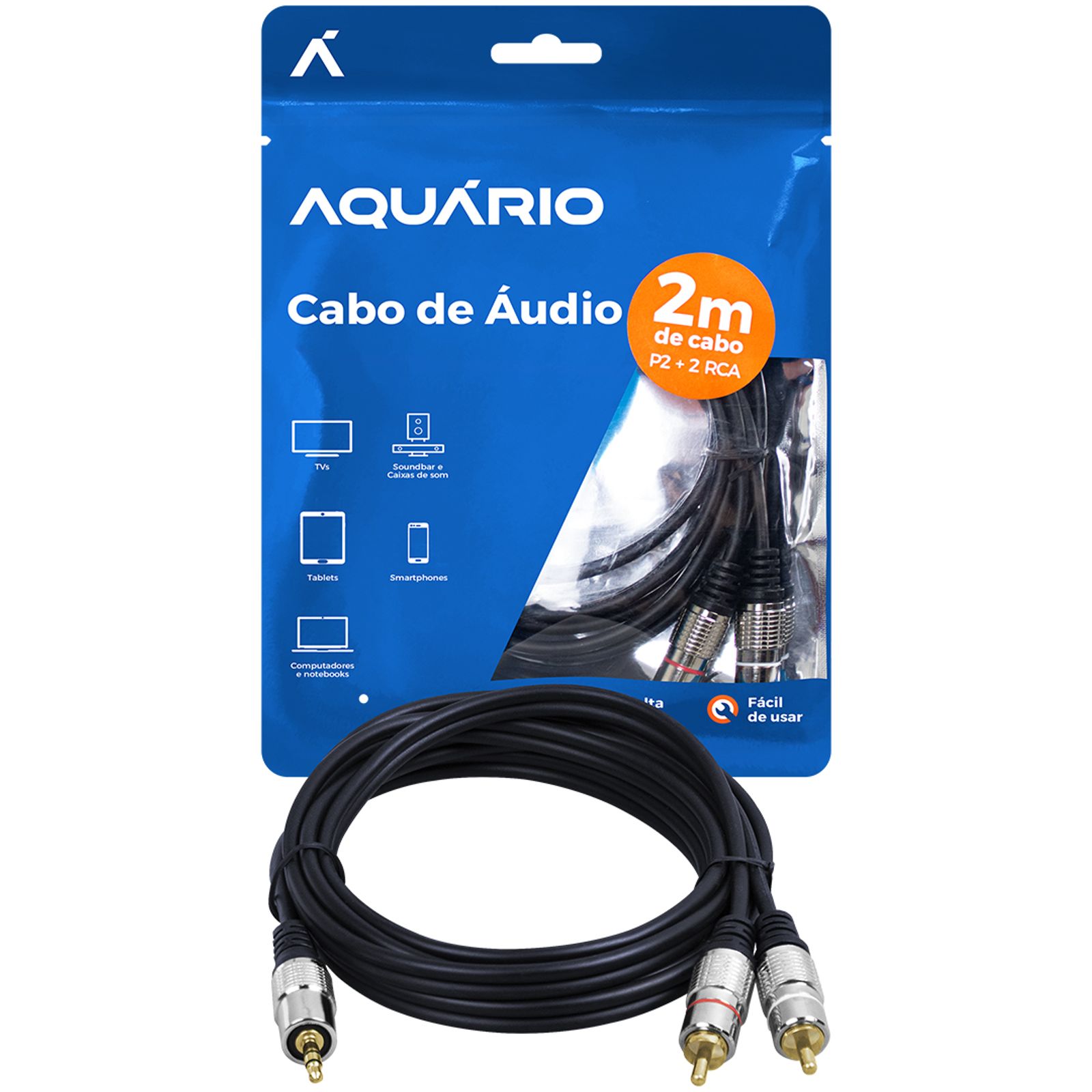 CABO P2 STEREO + 2 RCA 2M AQUARIO