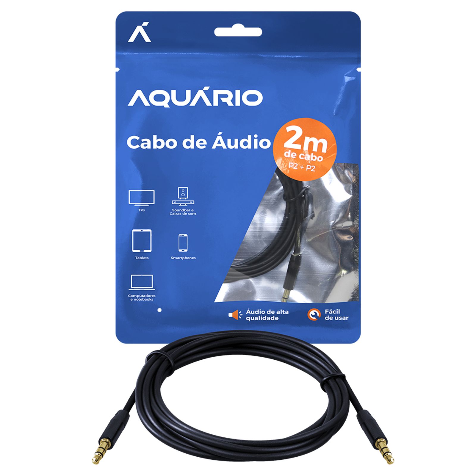 CABO P2 STEREO + P2 STEREO 2M AQUARIO