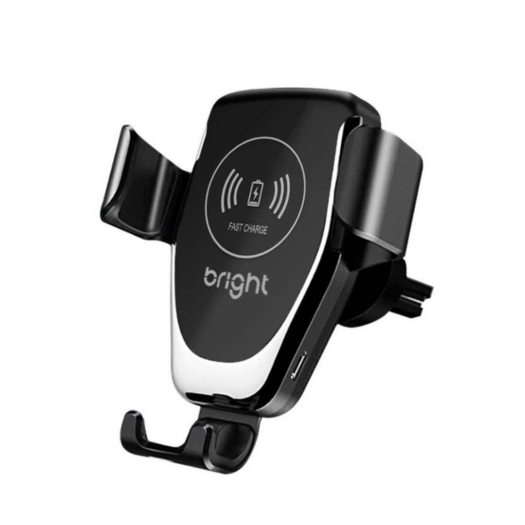 SUPORTE CELULAR VEICULAR C/ CARREGADOR POR INDUCAO CG004 PRETO BRIGHT