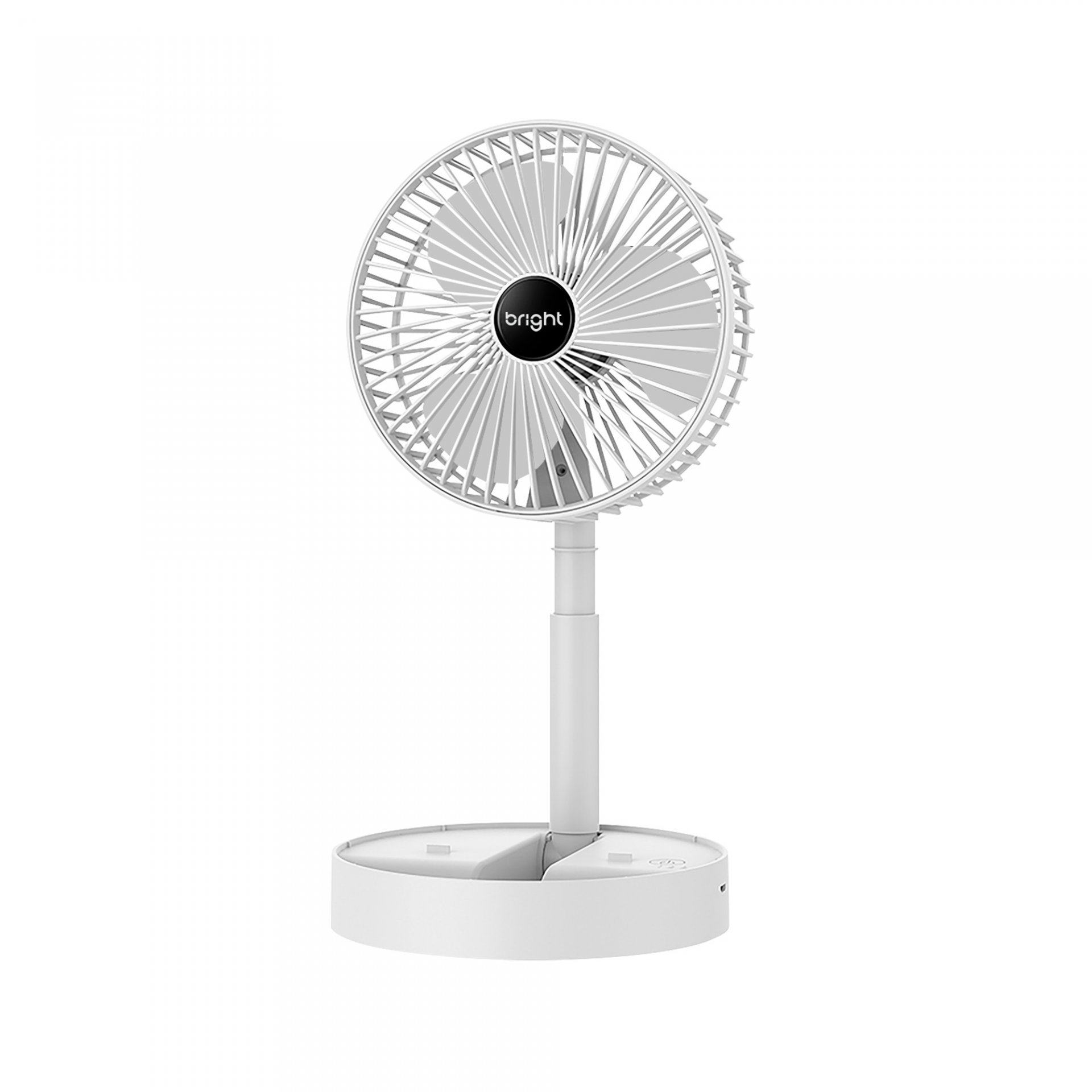 VENTILADOR PORTATIL RECARREGAVEL C/ AJUSTE DE ALTURA VN002 BRANCO BRIGHT