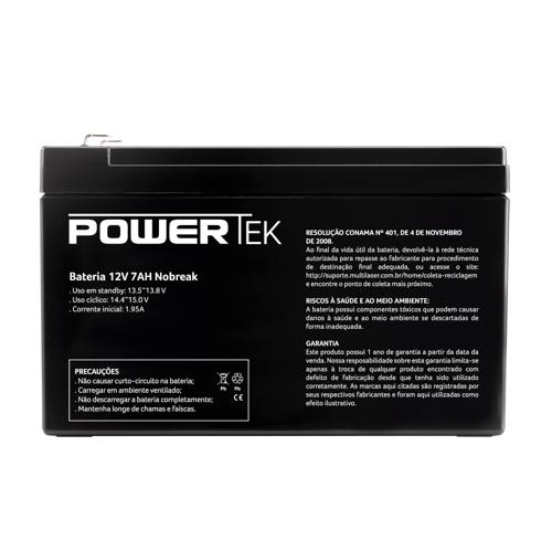 BATERIA 12V 7AH SELADA EN013 NOBREAK POWERTEK MULTILASER