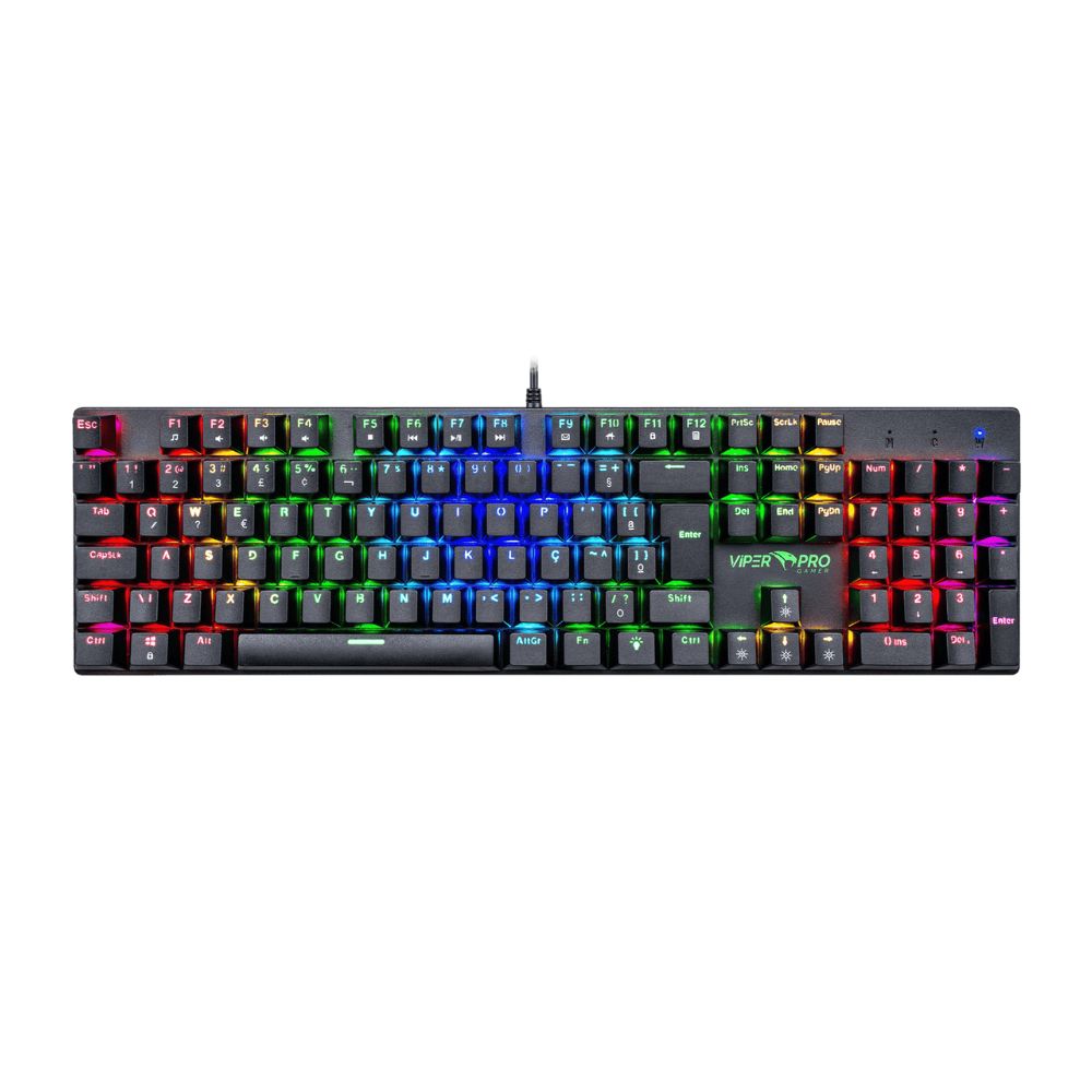 TECLADO USB MECANICO GAMER LED MAMBA SWITCH VERMELHO VIPER PRO