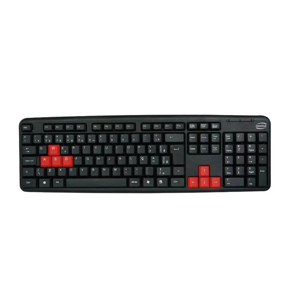 TECLADO USB OFFICE LEVEL ABNT2 TC308 PRETO/VERMELHO NEW LINK